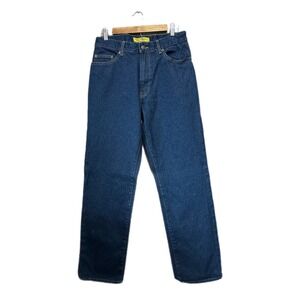 Real Ranch Premium Mens Dark Wash Straight‎ Leg Denim Jeans 32x32 100% Cotton